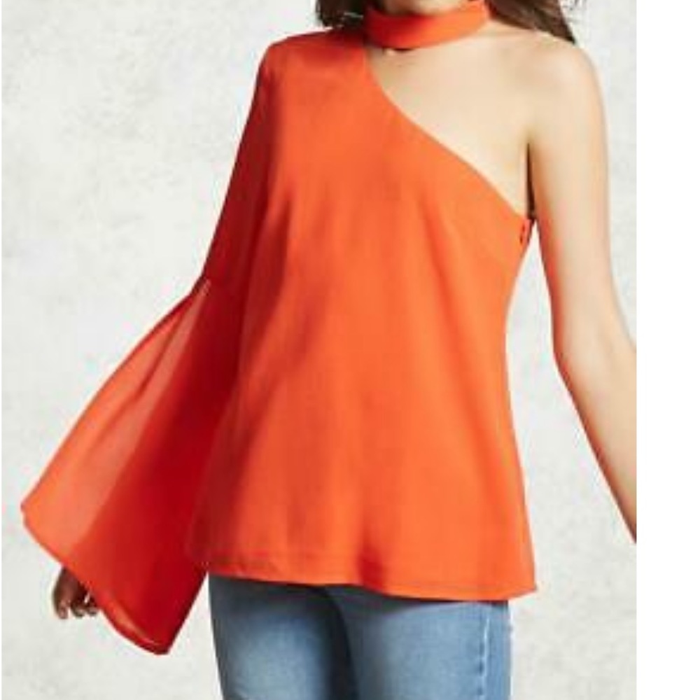 One-shoulder choker top